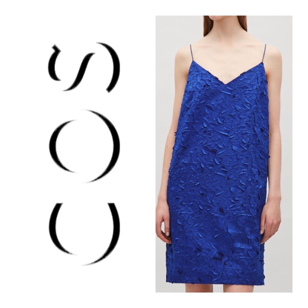 COS NWT Laser-cut Appliqué Dress in Cobalt blue
Size 6